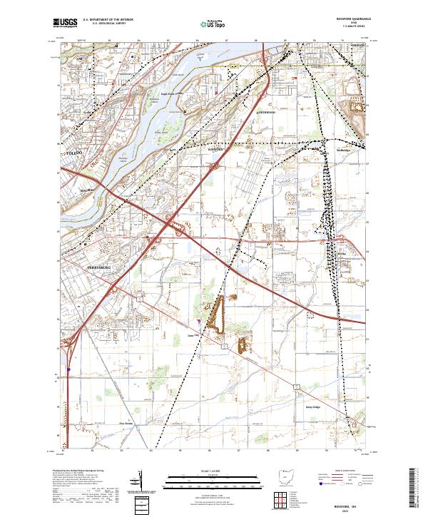Rossford 2023 topographic map thumbnail