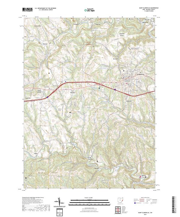 Saint Clairsville topographic map thumbnail