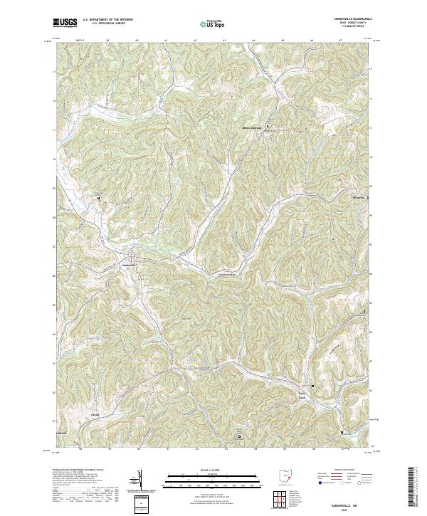 Sarahsville 2023 topographic map thumbnail