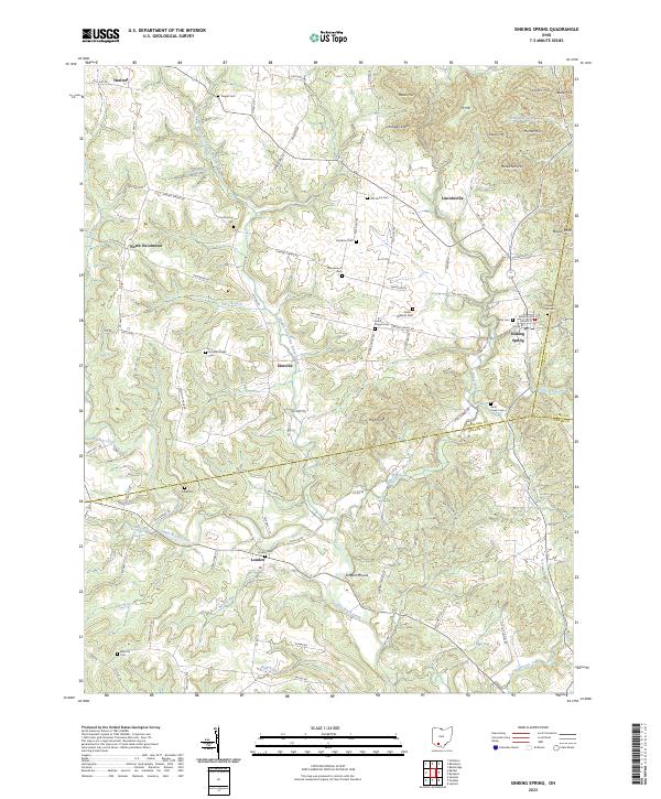 Sinking Spring 2023 topographic map thumbnail