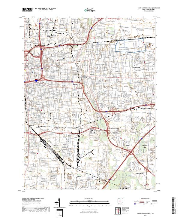 Southeast Columbus 2023 topographic map thumbnail