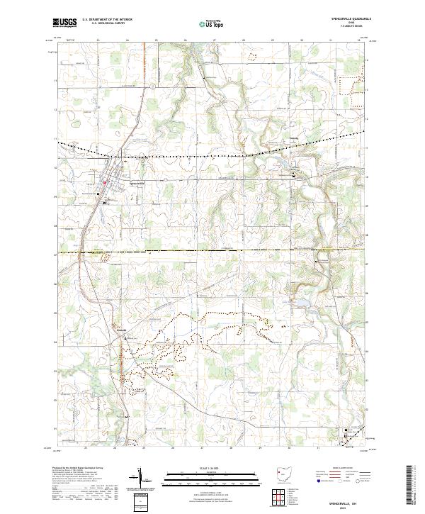Spencerville 2023 topographic map thumbnail