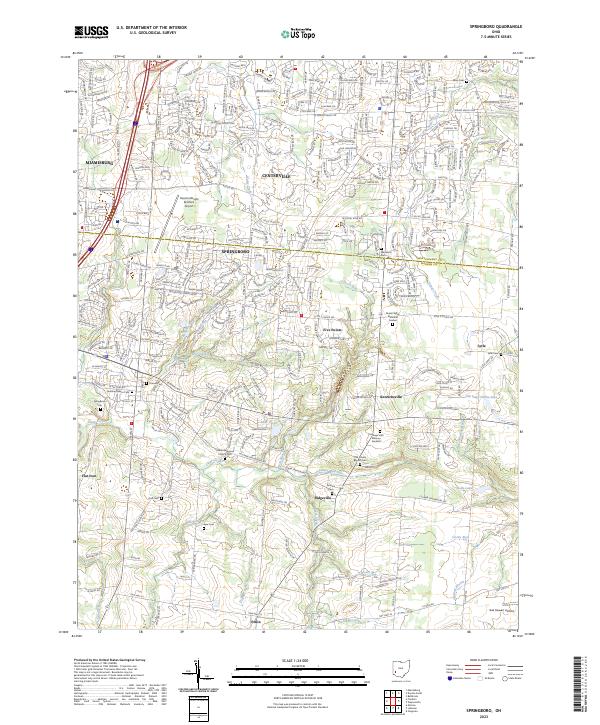 Springboro 2023 topographic map thumbnail