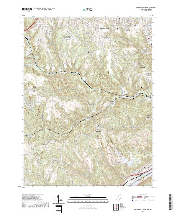 Steubenville West 2023 topographic map thumbnail