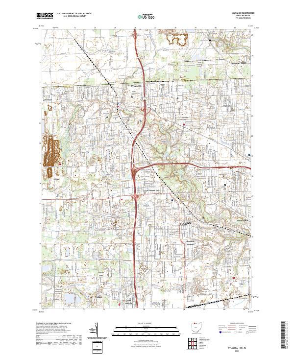 Sylvania 2023 topographic map thumbnail