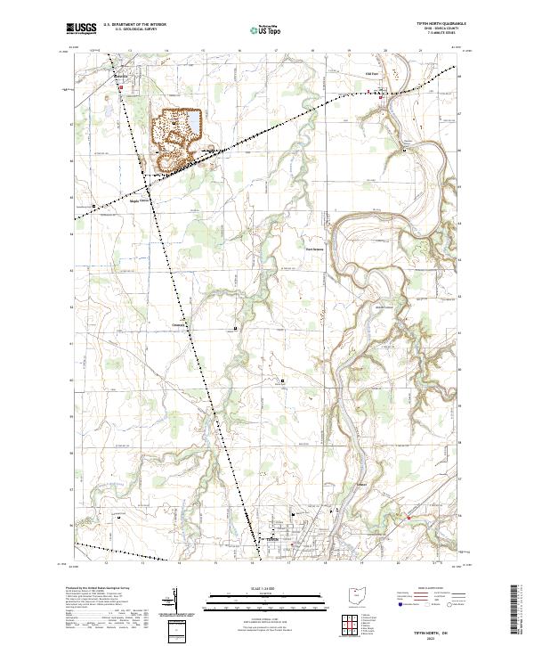 Tiffin North 2023 topographic map thumbnail