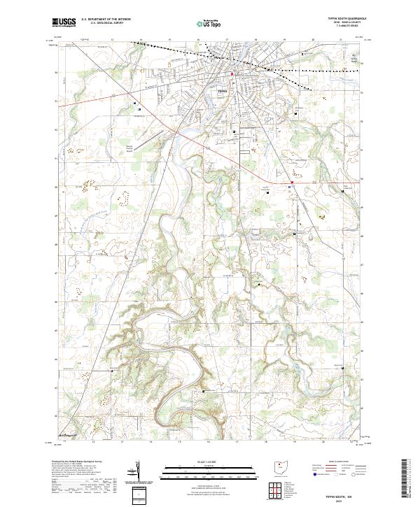 Tiffin South 2023 topographic map thumbnail