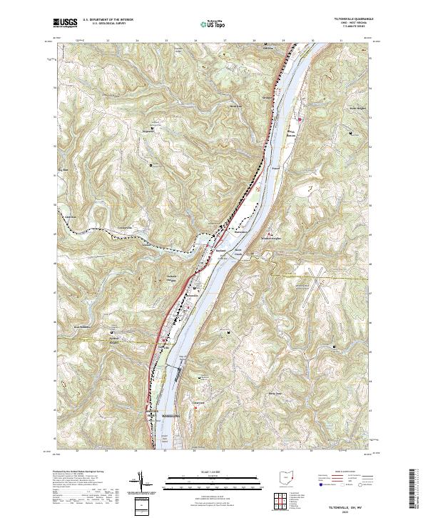 Tiltonsville 2023 topographic map thumbnail