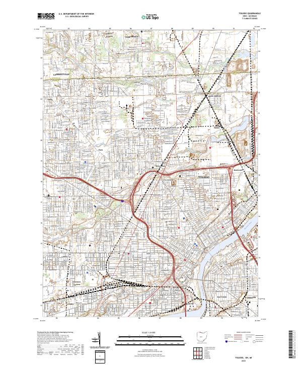 Toledo 2023 topographic map thumbnail