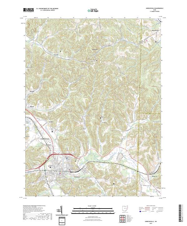 Uhrichsville 2023 topographic map thumbnail