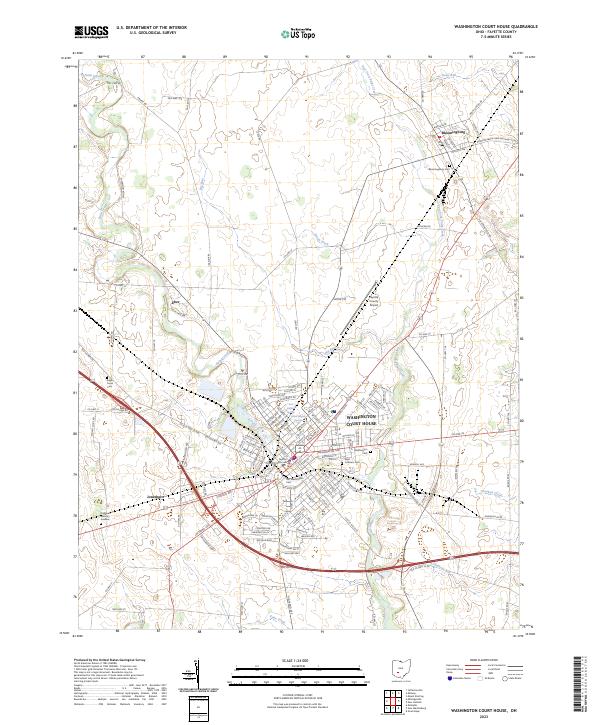 Washington Court House topographic map thumbnail