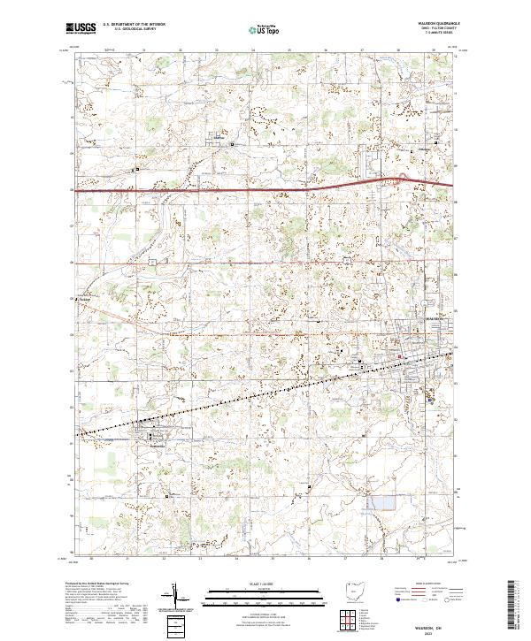 Wauseon 2023 topographic map thumbnail