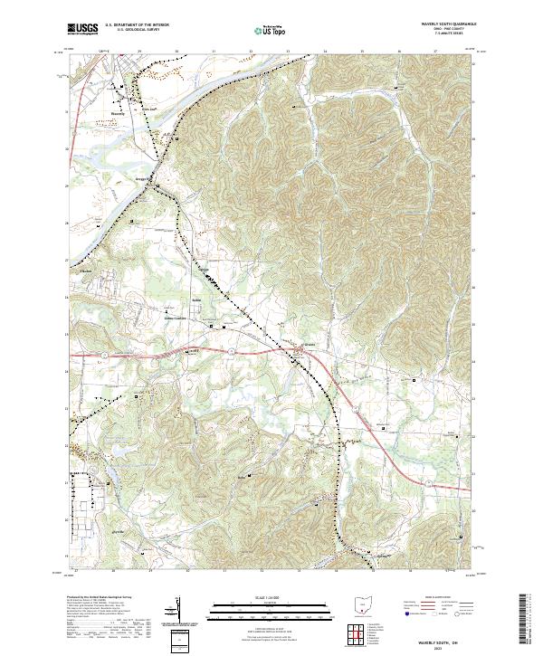Waverly South 2023 topographic map thumbnail