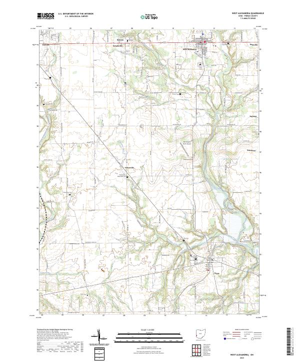 West Alexandria 2023 topographic map thumbnail