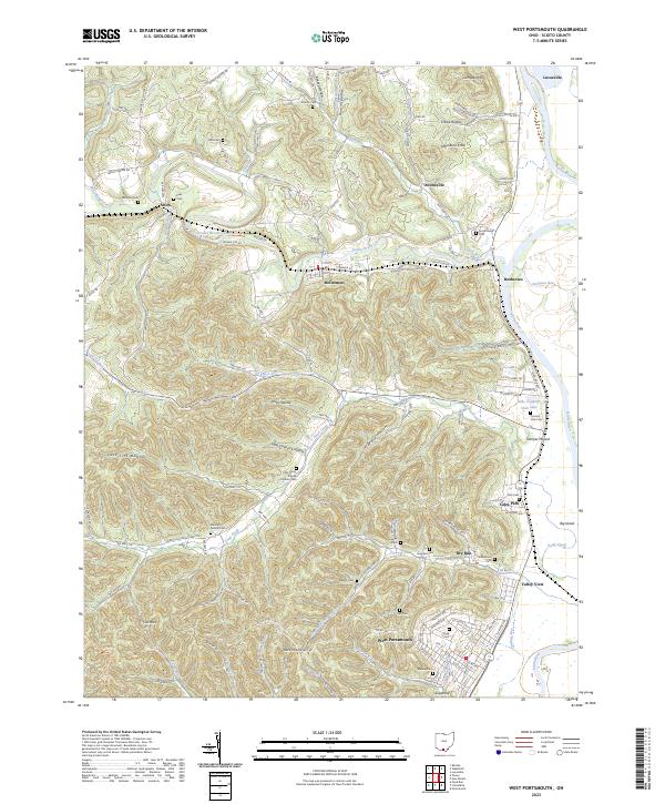 West Portsmouth 2023 topographic map thumbnail