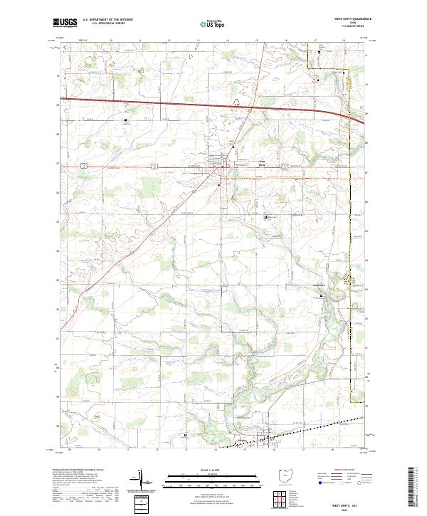West Unity 2023 topographic map thumbnail