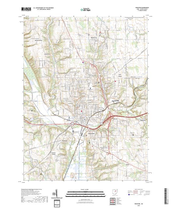 Wooster 2023 topographic map thumbnail