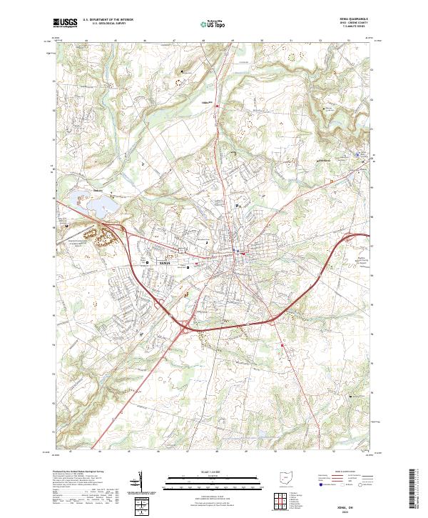 Xenia 2023 topographic map thumbnail