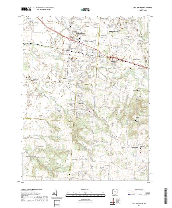 Canal Winchester topographic map thumbnail