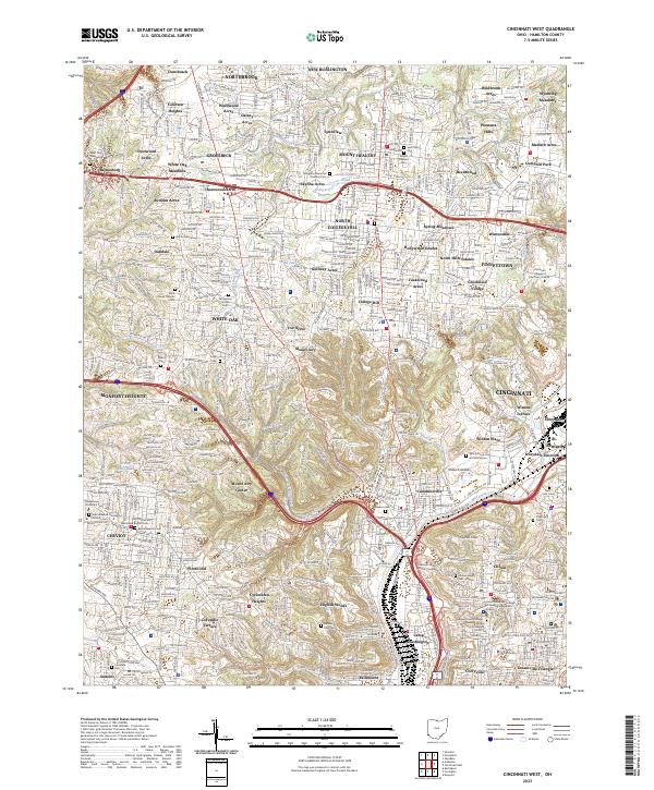 Cincinnati West topographic map thumbnail