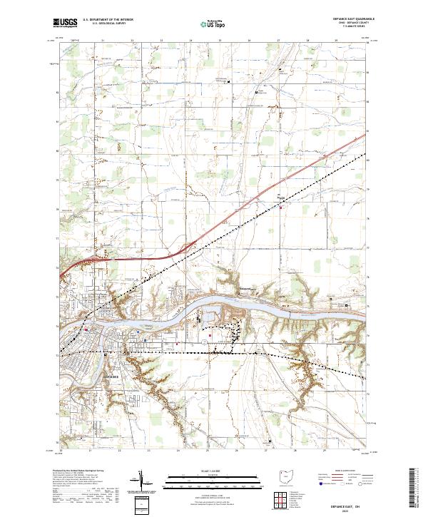Defiance East topographic map thumbnail