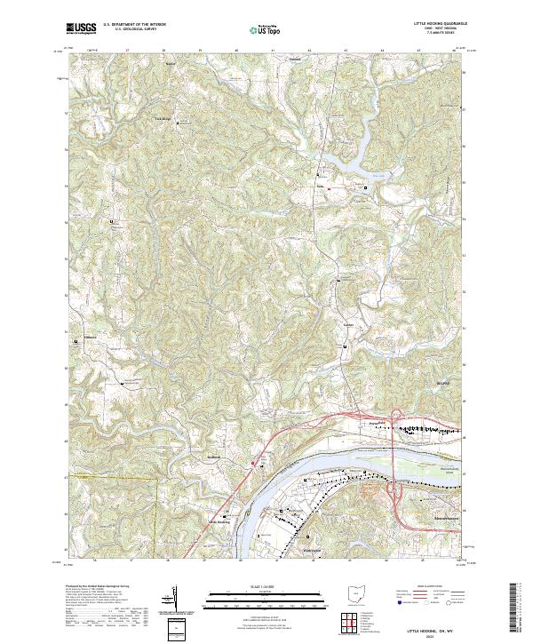 Little Hocking topographic map thumbnail