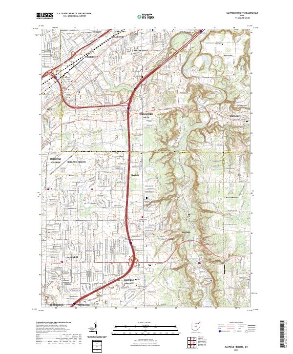 Mayfield Heights topographic map thumbnail