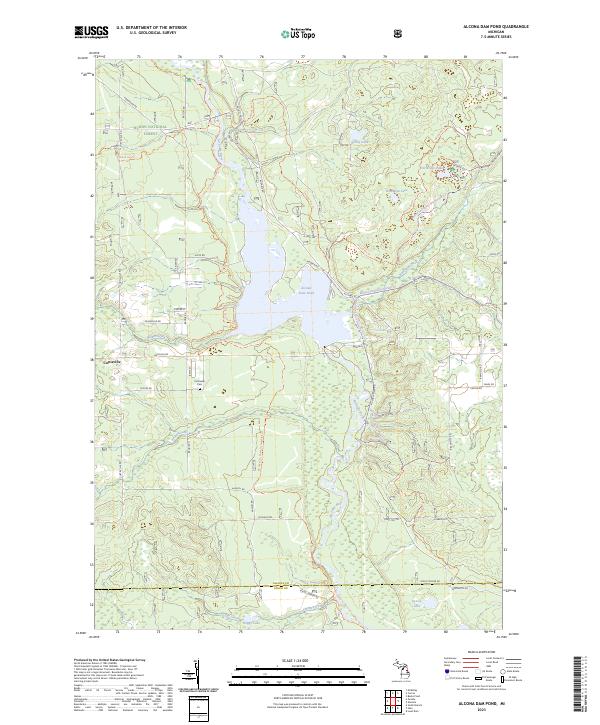 Alcona Dam Pond topographic map thumbnail