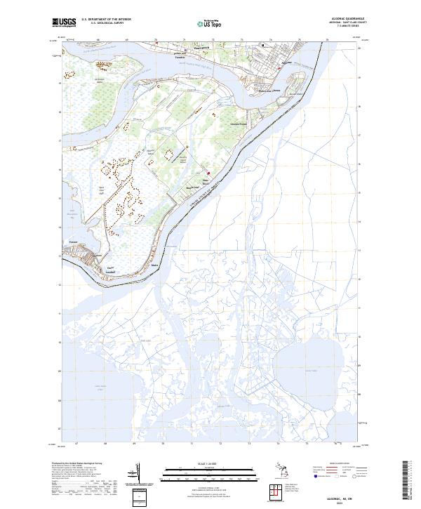 Algonac topographic map thumbnail