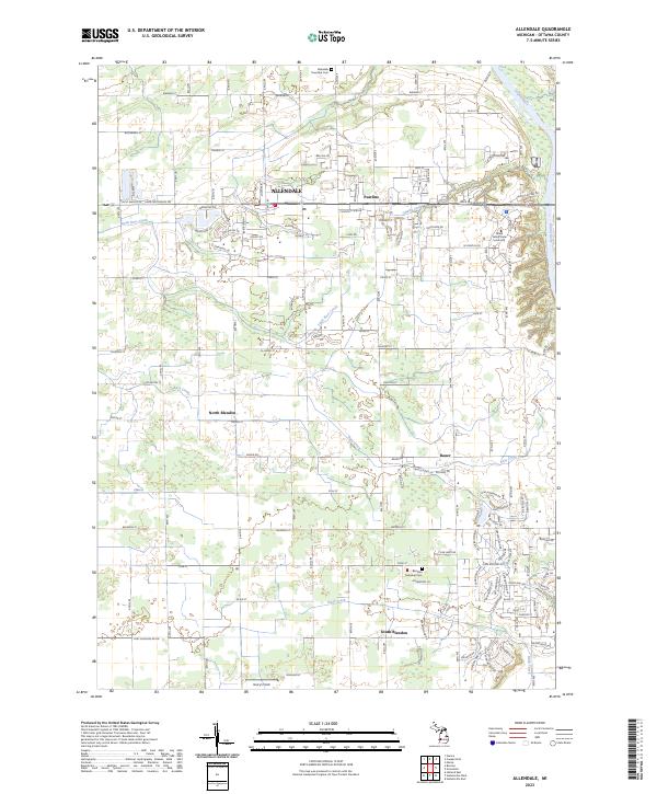 Allendale topographic map thumbnail