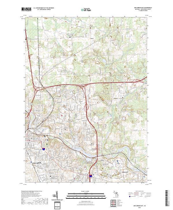 Ann Arbor East topographic map thumbnail