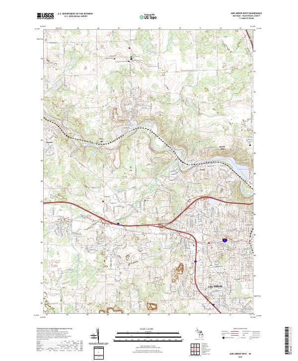 Ann Arbor West topographic map thumbnail