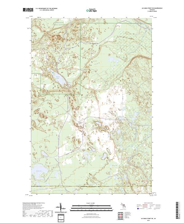 Au Sable Point SW topographic map thumbnail
