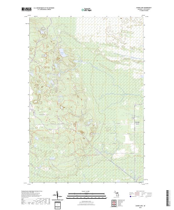 Auger Lake topographic map thumbnail