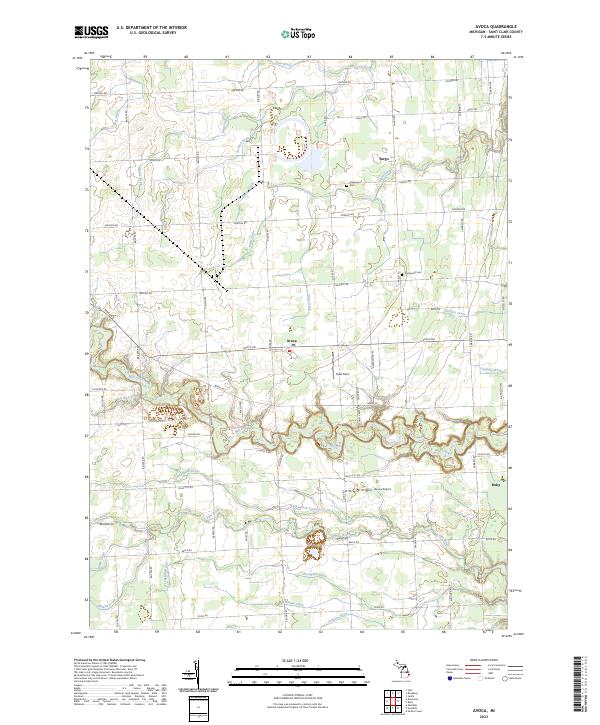 Avoca topographic map thumbnail