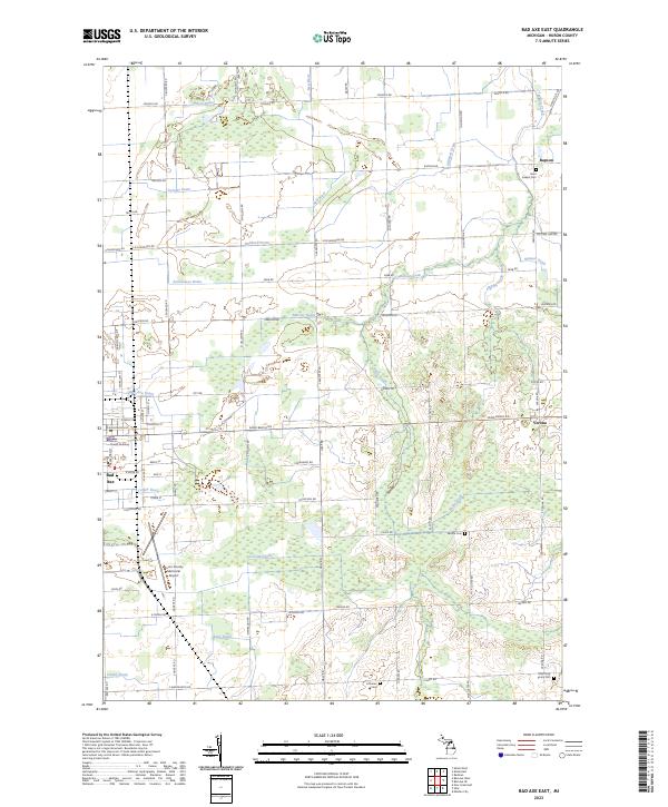 Bad Axe East topographic map thumbnail