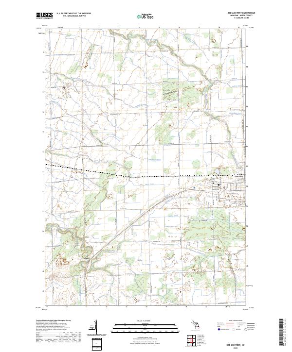 Bad Axe West topographic map thumbnail