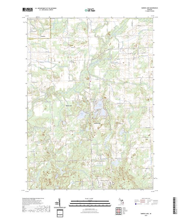 Barnes Lake topographic map thumbnail