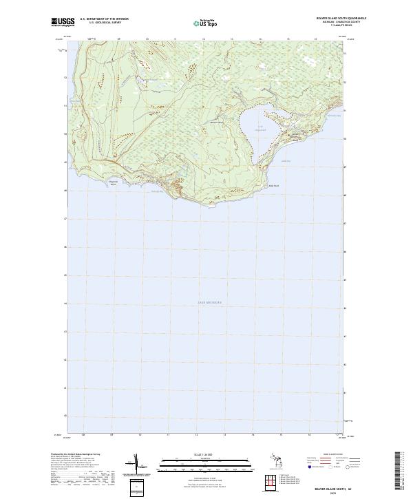 Beaver Island South topographic map thumbnail