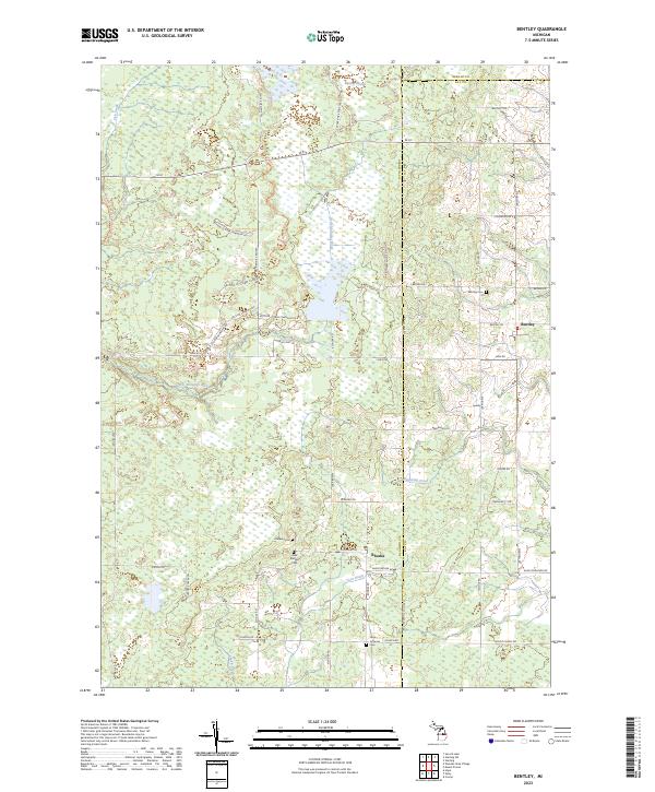 Bentley topographic map thumbnail