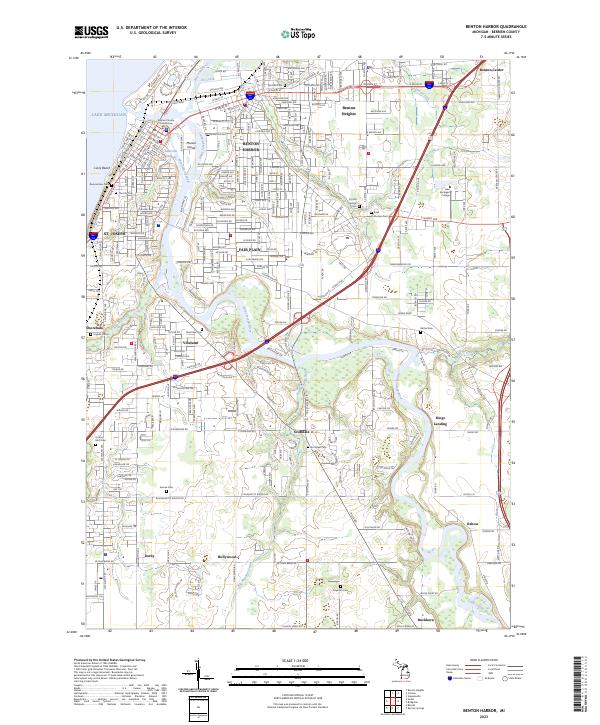 Benton Harbor topographic map thumbnail