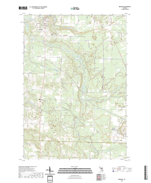 Benzonia topographic map thumbnail