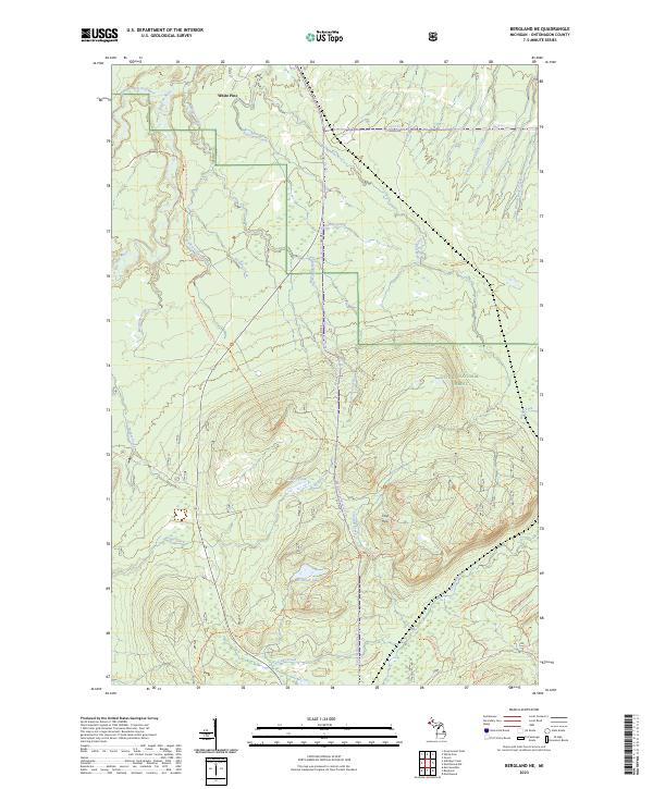 Bergland NE topographic map thumbnail