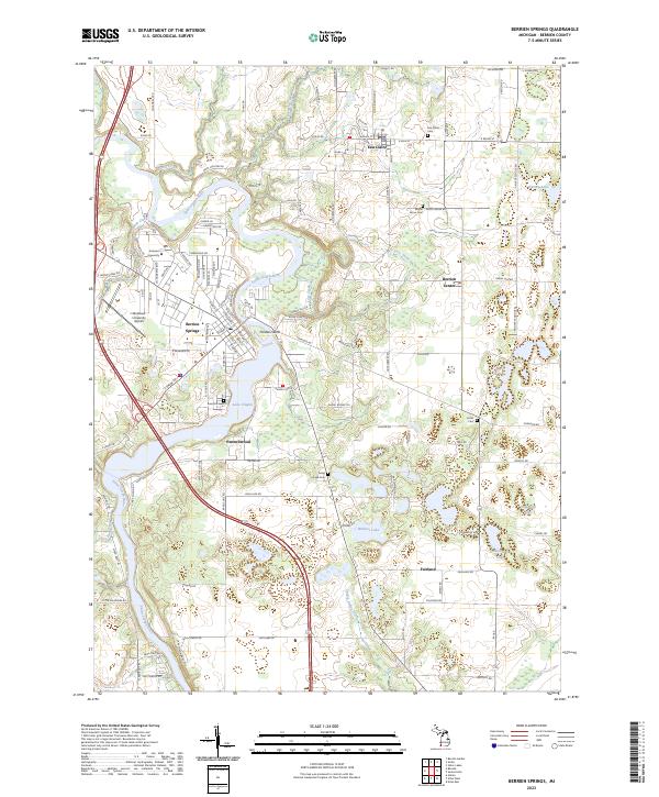 Berrien Springs topographic map thumbnail