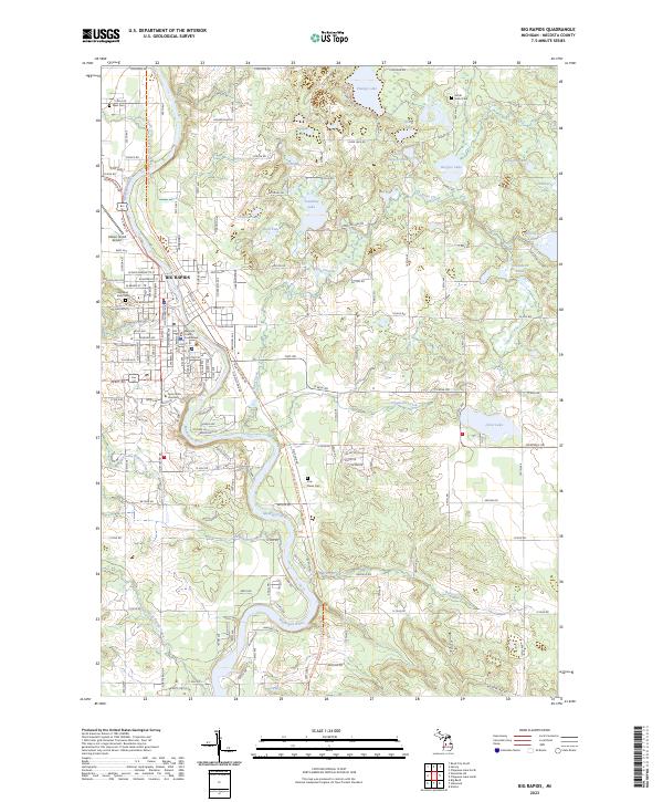 Big Rapids topographic map thumbnail