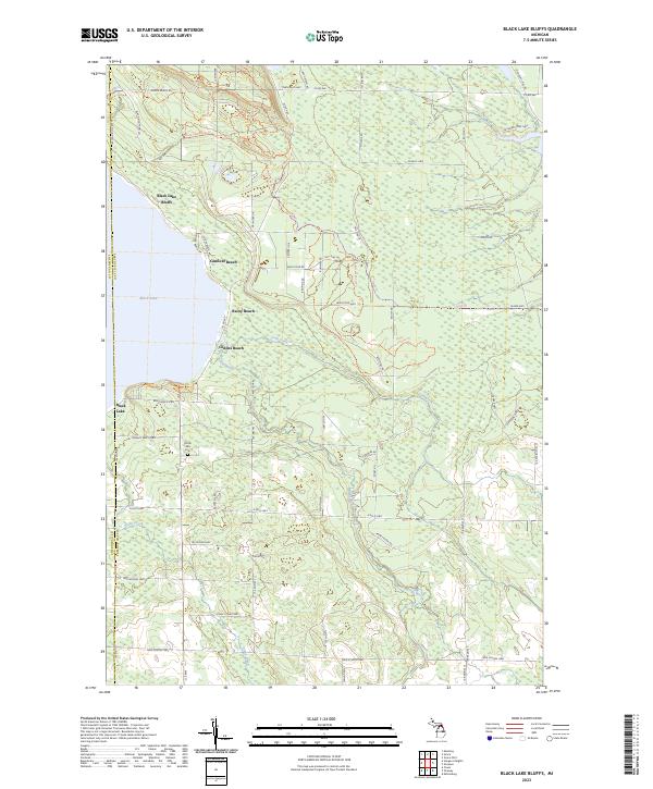Black Lake Bluffs topographic map thumbnail