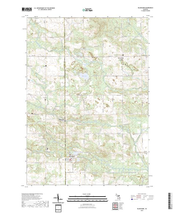 Blanchard topographic map thumbnail
