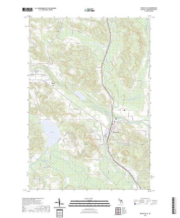 Boyne Falls topographic map thumbnail
