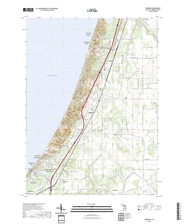 Bridgman topographic map thumbnail