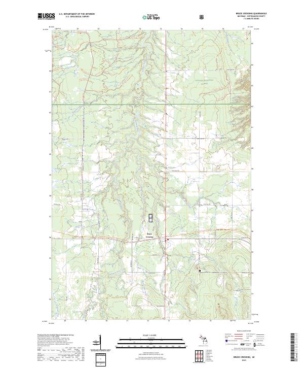 Bruce Crossing topographic map thumbnail